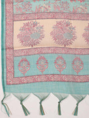 Neck Embroidered Chanderi Unstitched Suit Piece With Dupatta