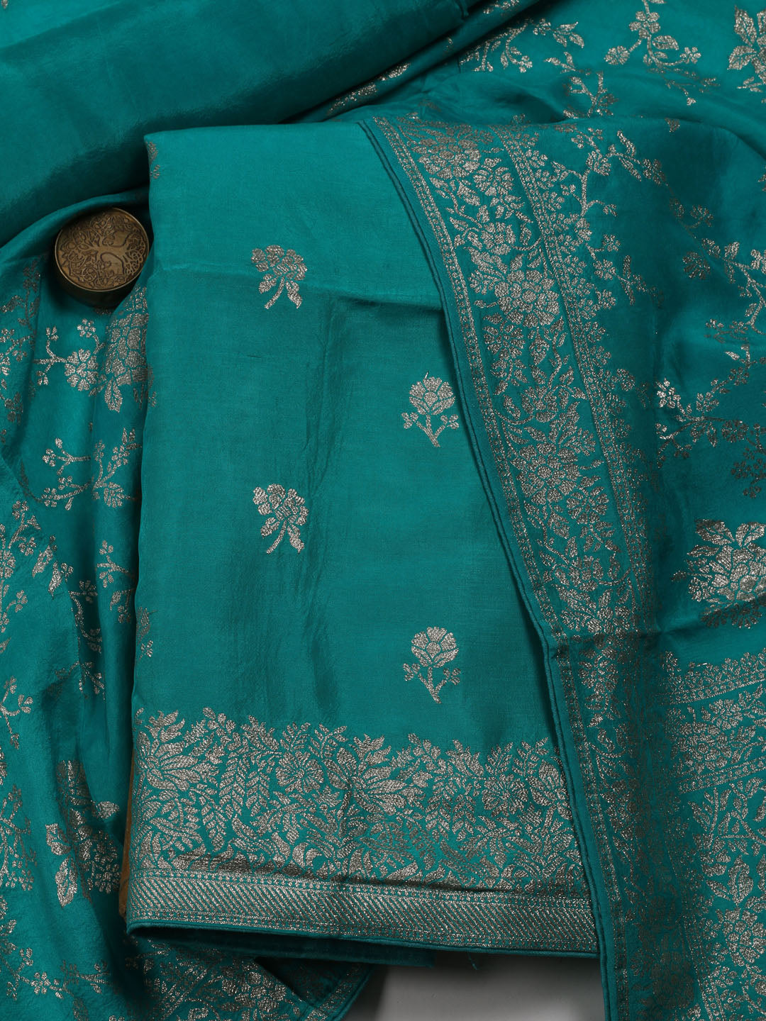 Woven Chanderi Unstitched Suit Piece With Dupatta