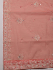 All Over Embroidery Chanderi Unstitched Suit Piece With Dupatta