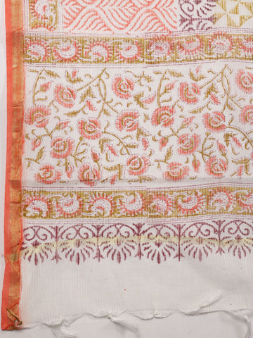 Schiffli Printed Cotton Unstitched Suit Piece With Dupatta