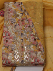 Neck Patti Printed Cotton Unstitched Suit Piece With Dupatta