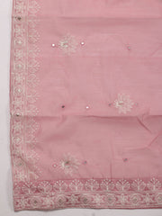 All Over Embroidery Chanderi Unstitched Suit Piece With Dupatta