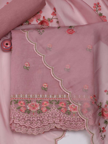 Embroidered Organza Unstitched Suit Piece With Dupatta