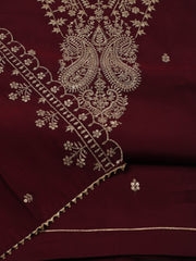 Neck Embroidered Chanderi Unstitched Suit Piece With Dupatta