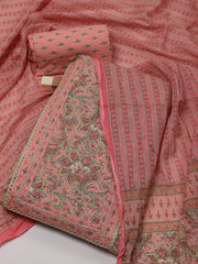 Printed Cotton Unstitched Suit Piece With Dupatta