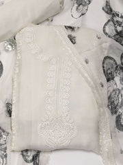 Embroidered Chiffon Unstitched Suit Piece With Dupatta