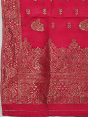 Embroidered Chanderi Unstitched Suit Piece With Dupatta