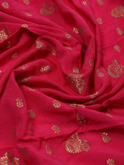 Embroidered Chanderi Unstitched Suit Piece With Dupatta