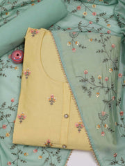 Booti Embroidered Chanderi Unstitched Suit Piece With Dupatta