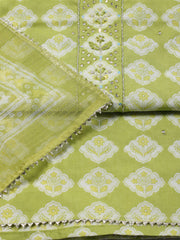 Neck Patti Printed Cotton Unstitched Suit Piece With Dupatta