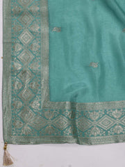 Woven Chanderi Unstitched Suit Piece With Dupatta