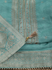 Woven Chanderi Unstitched Suit Piece With Dupatta