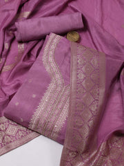 Woven Chanderi Unstitched Suit Piece With Dupatta