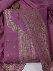 Woven Chanderi Unstitched Suit Piece With Dupatta