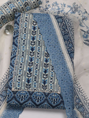 Printed Cotton Unstitched Suit Piece With Dupatta