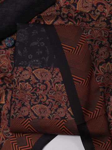 Floral Printed Spun Unstitched Suit Piece With Dupatta