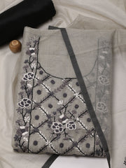 Neck Embroidery Cotton Unstitched Suit Piece With Dupatta