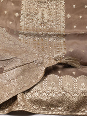 Neck Embroidered Georgette Unstitched Suit Piece With Dupatta