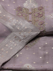 Neck Embroidered Crepe Unstitched Suit Piece With Dupatta