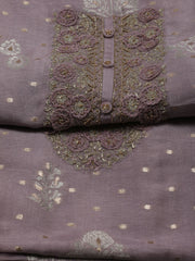 Neck Embroidered Crepe Unstitched Suit Piece With Dupatta
