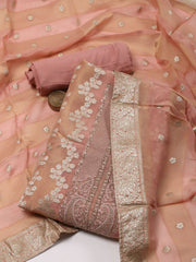 Neck Embroidered Handloom Unstitched Suit Piece With Dupatta