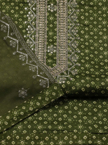 Printed Cotton Unstitched Suit Piece With Dupatta