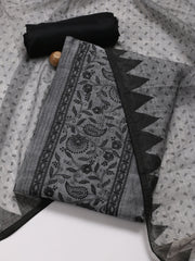 Panel Embroidery Cotton Unstitched Suit Piece With Dupatta