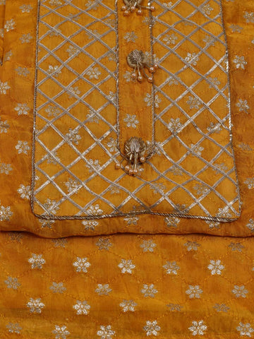 Woven Booti Chanderi Unstitched Suit Piece With Dupatta