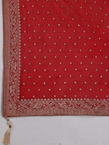 Woven Booti Chanderi Unstitched Suit Piece With Dupatta