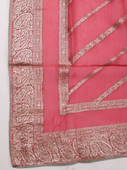 Neck Embroidery Organza Unstitched Suit Piece With Dupatta