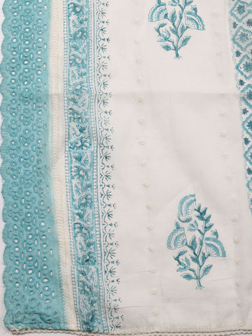 Printed Cotton Unstitched Suit Piece With Dupatta