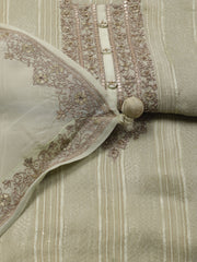 Neck Embroidery Handloom Unstitched Suit Piece With Dupatta