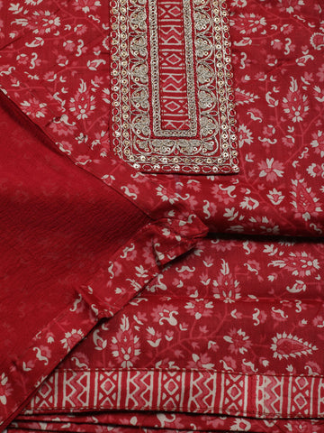 Printed Cotton Unstitched Suit Piece With Dupatta