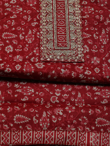 Printed Cotton Unstitched Suit Piece With Dupatta