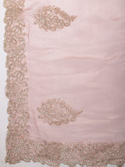 Embelished Organza Pink Saree