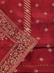 Woven Chanderi Unstitched Suit Piece With Dupatta