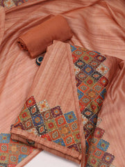 Printed Chanderi Unstitched Suit Piece With Dupatta