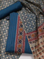 Panel Embroidery Cotton Unstitched Suit Piece With Dupatta