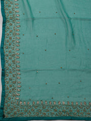 Neck Embroidered Chinnon Unstitched Suit Piece With Dupatta
