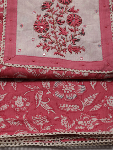 Printed Cotton Unstitched Suit Piece With Dupatta