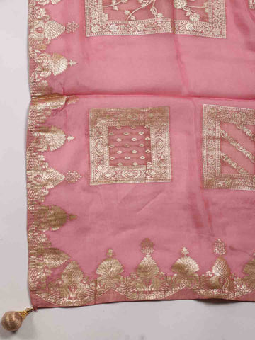 Neck Embroidery Chanderi Unstitched Suit Piece With Dupatta