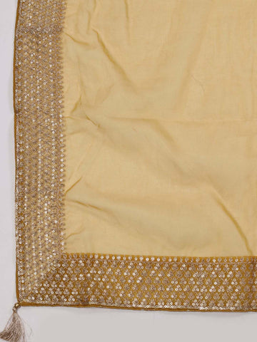 Neck Embroidered Chanderi Unstitched Suit Piece With Dupatta