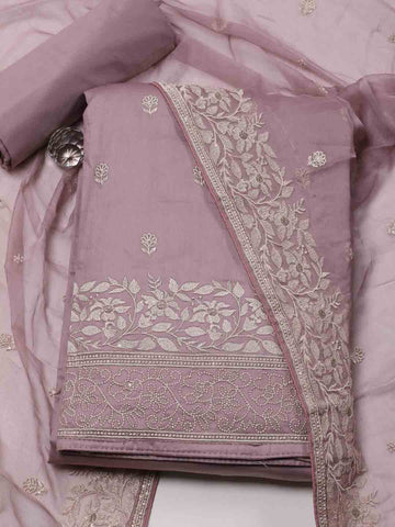 Ghera With Booti Embroidery Cotton Unstitched Suit Piece With Dupatta