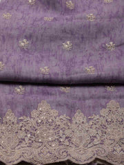 Ghera Embroidery Linen Unstitched Suit Piece With Dupatta