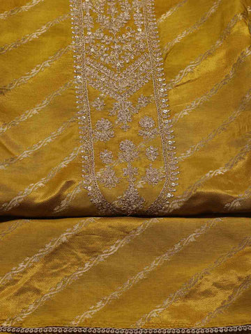 Neck Embroidery Chanderi Unstitched Suit Piece With Dupatta