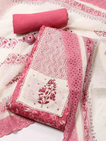 Printed Cotton Unstitched Suit Piece With Dupatta