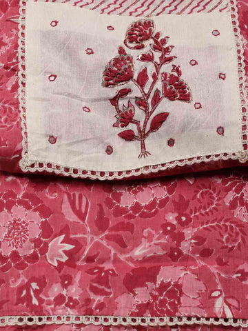 Printed Cotton Unstitched Suit Piece With Dupatta