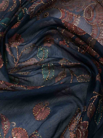 Kantha Work Chanderi Unstitched Suit Piece With Dupatta