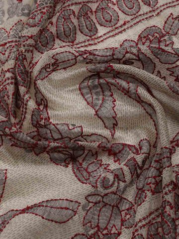 Kantha Work Chanderi Unstitched Suit Piece With Dupatta