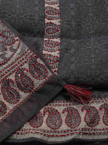 Kantha Work Chanderi Unstitched Suit Piece With Dupatta